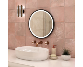 Круглое зеркало с подсветкой для ванной комнаты Латина Блэк
